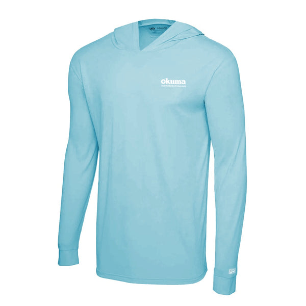 Okuma Aquatek Hooded Long Sleeve Performance Sun Shirt - Tahiti Blue