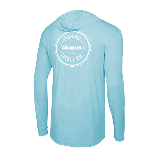Okuma Aquatek Hooded Long Sleeve Performance Sun Shirt - Tahiti Blue