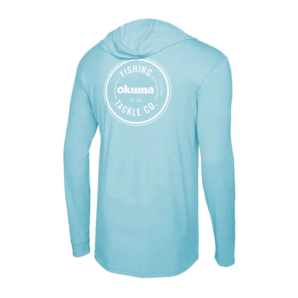 Okuma Aquatek Hooded Long Sleeve Performance Sun Shirt - Tahiti Blue - Okuma Fishing Tackle Corp