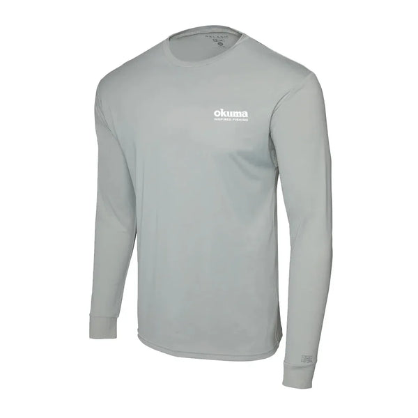 Okuma Aquatek Long Sleeve Performance Sun Shirt - Light Grey - Okuma Fishing Tackle Corp