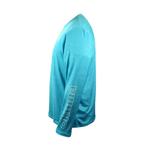 Okuma Long Sleeve Performance Sun Shirt - Blue/Green - Blue/Green Heather / Small