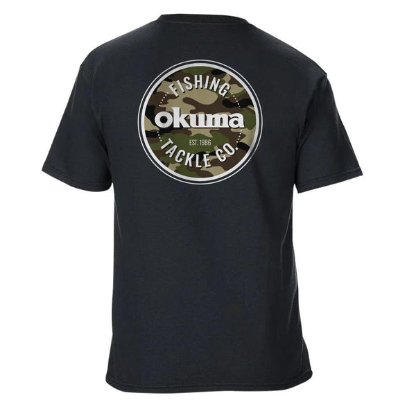 Okuma Short Sleeve T-Shirt in Black and Camo 2024 - Black / XX-Large