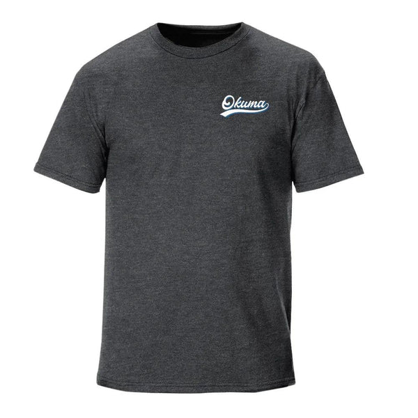 Okuma Short Sleeve T-Shirt in Grey Blue and White 2024 - Heather Grey / XX-Large
