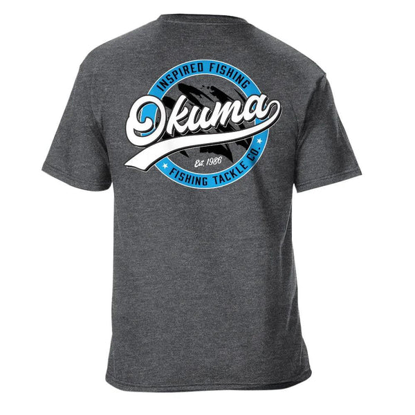 Okuma Short Sleeve T-Shirt in Grey Blue and White 2024 - Heather Grey / XX-Large