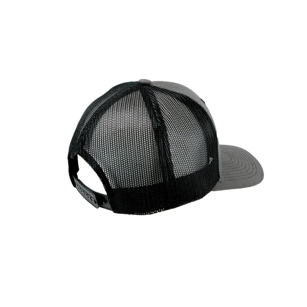 Okuma Charcoal Hat with Black Mesh & Embroidered Camo Patch - Okuma Fishing Tackle Corp