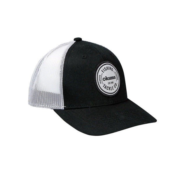 Okuma Mesh Back Black with White Mesh White Patch -