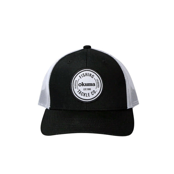 Okuma Mesh Back Black with White Mesh White Patch -