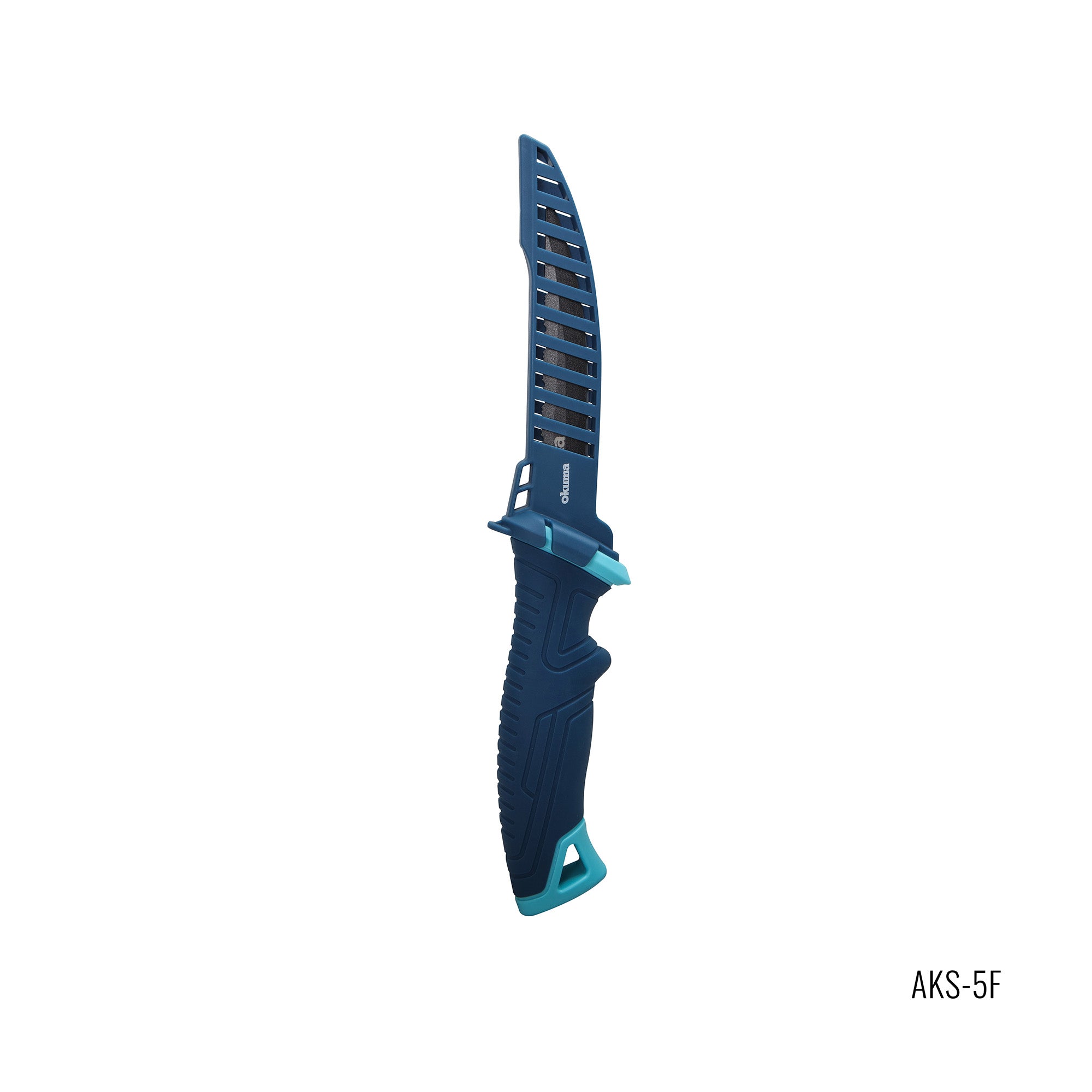 5" Knife blue handle white background