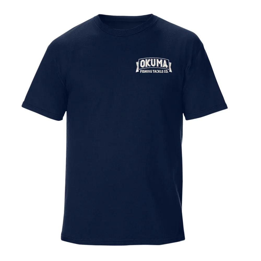 Okuma Short Sleeve T-Shirt in Navy Blue - Vintage Logo 2024 - Navy Blue / X-Large