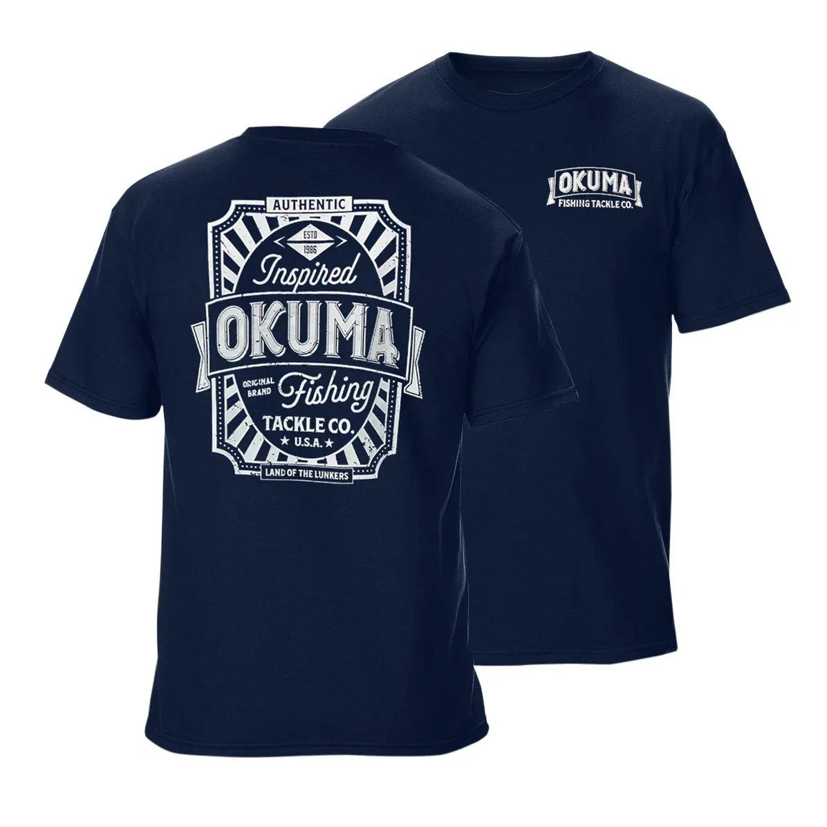 Okuma Short Sleeve T-Shirt in Navy Blue - Vintage Logo 2024 - Navy Blue / X-Large