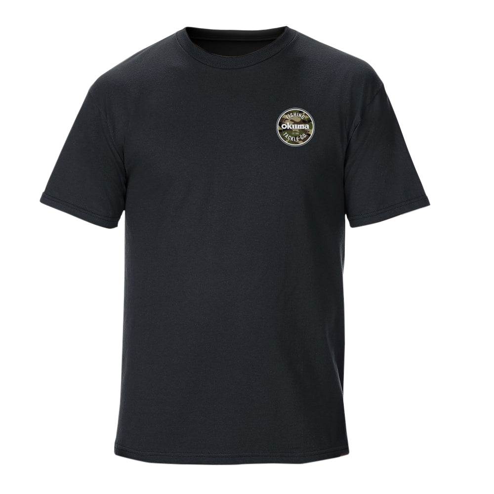 Okuma Short Sleeve T-Shirt in Black and Camo 2024