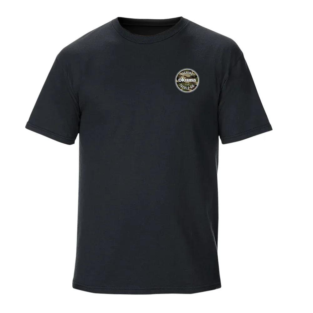 Okuma Short Sleeve T-Shirt in Black and Camo 2024 - Black / XX-Large