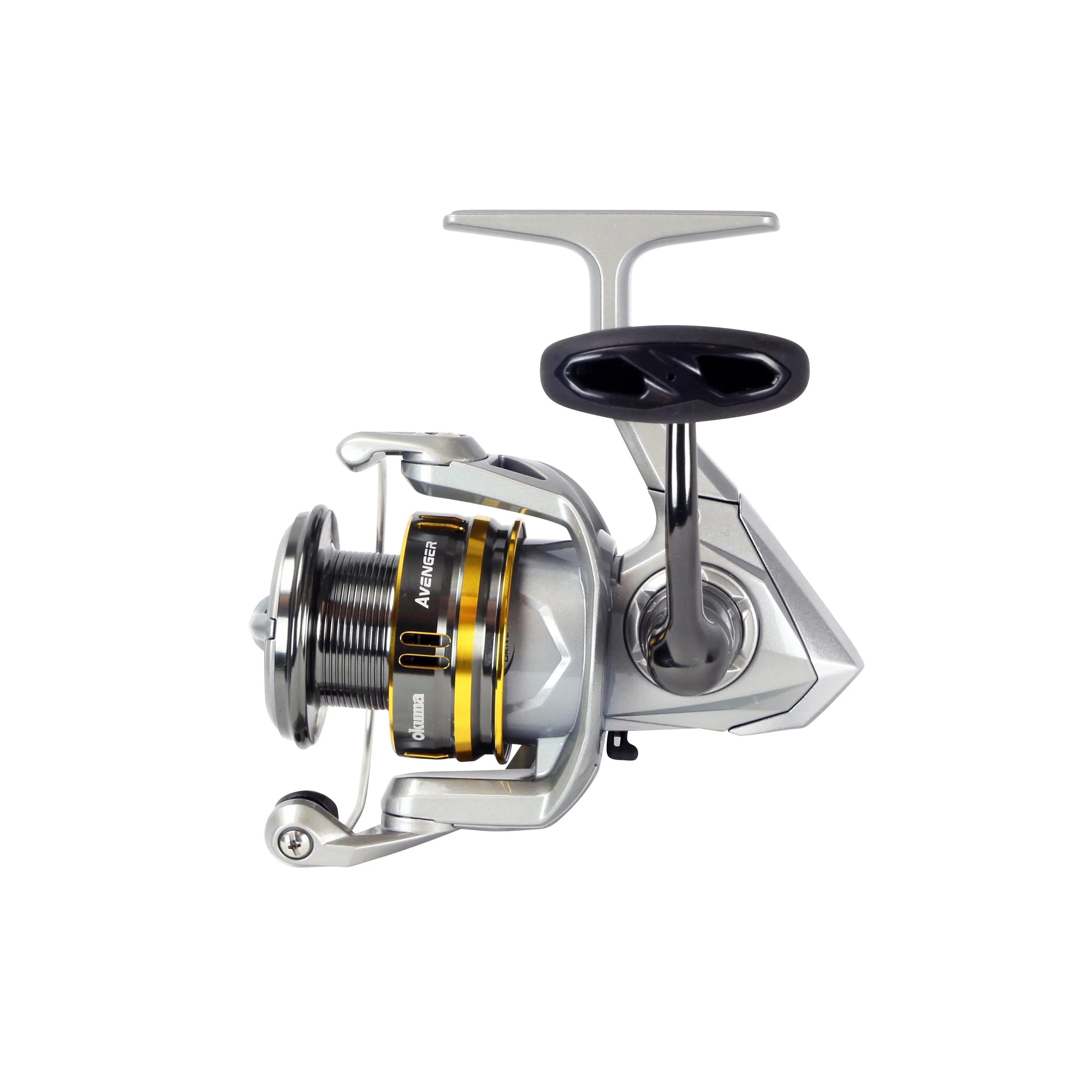 okuma av-30a reel AV-1000a Avenger Spinning The Avenger spinning reels feature 7 total ball bearings for the ultimate in smoothness and feature up to 22 lbs of drag pressure out of the multi Okuma Avenger B Spinning Reel