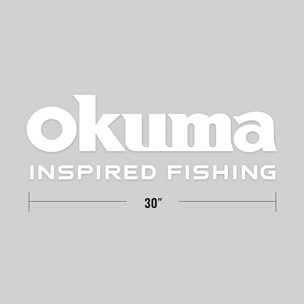 White Okuma Logo with 30" Measurment call out on width