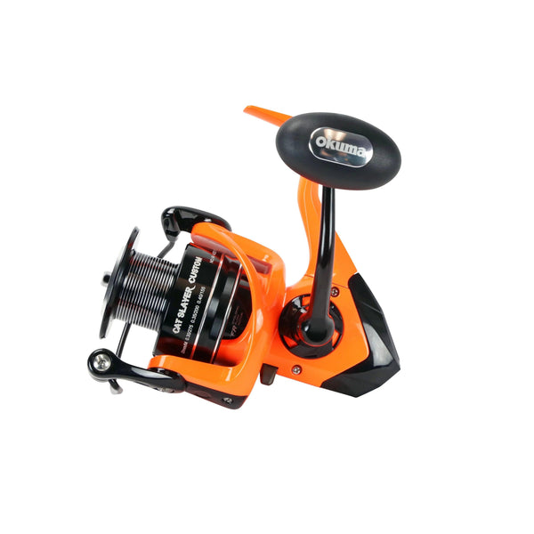Okuma Cat Slayer Custom Baitfeeder Spinning Reel Neon Orange