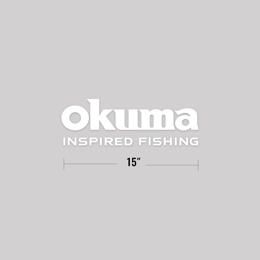 White Okuma Logo with 15" Measurment call out on width