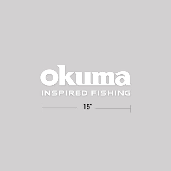White Okuma Logo with 15" Measurment call out on width