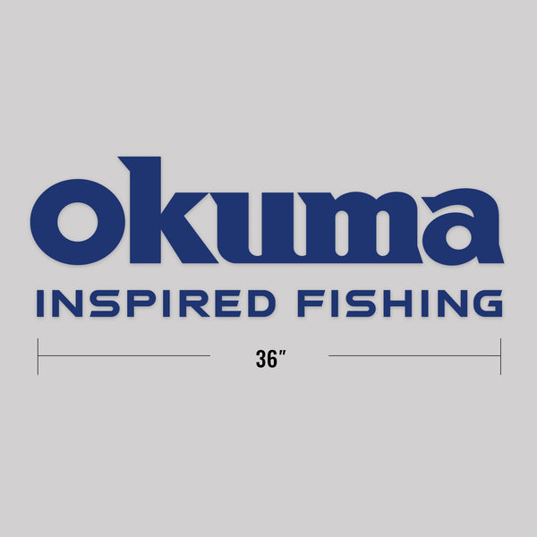 Navy Blue Okuma Logo with 36" Measurment call out on width