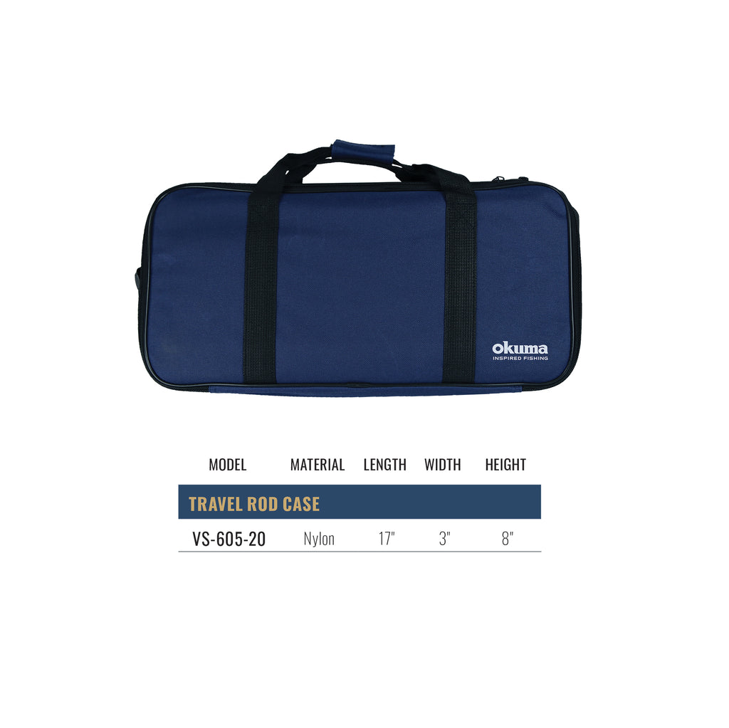 Voyager Travel Rod Case Dimensions 17" L x 3" W x 8" H