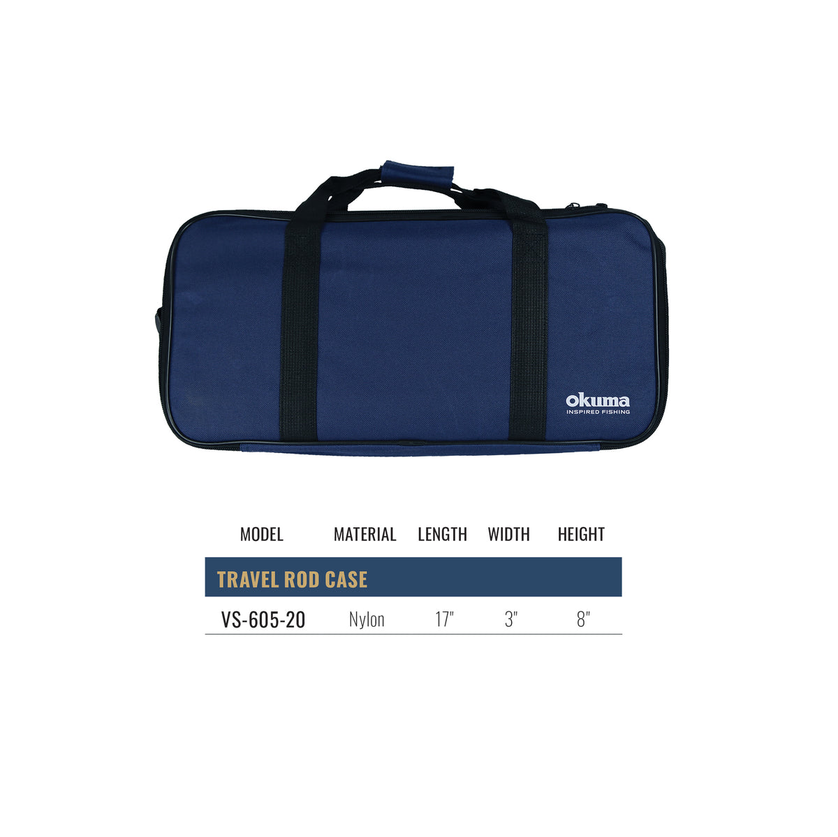 Voyager Travel Rod Case Dimensions 17" L x 3" W x 8" H