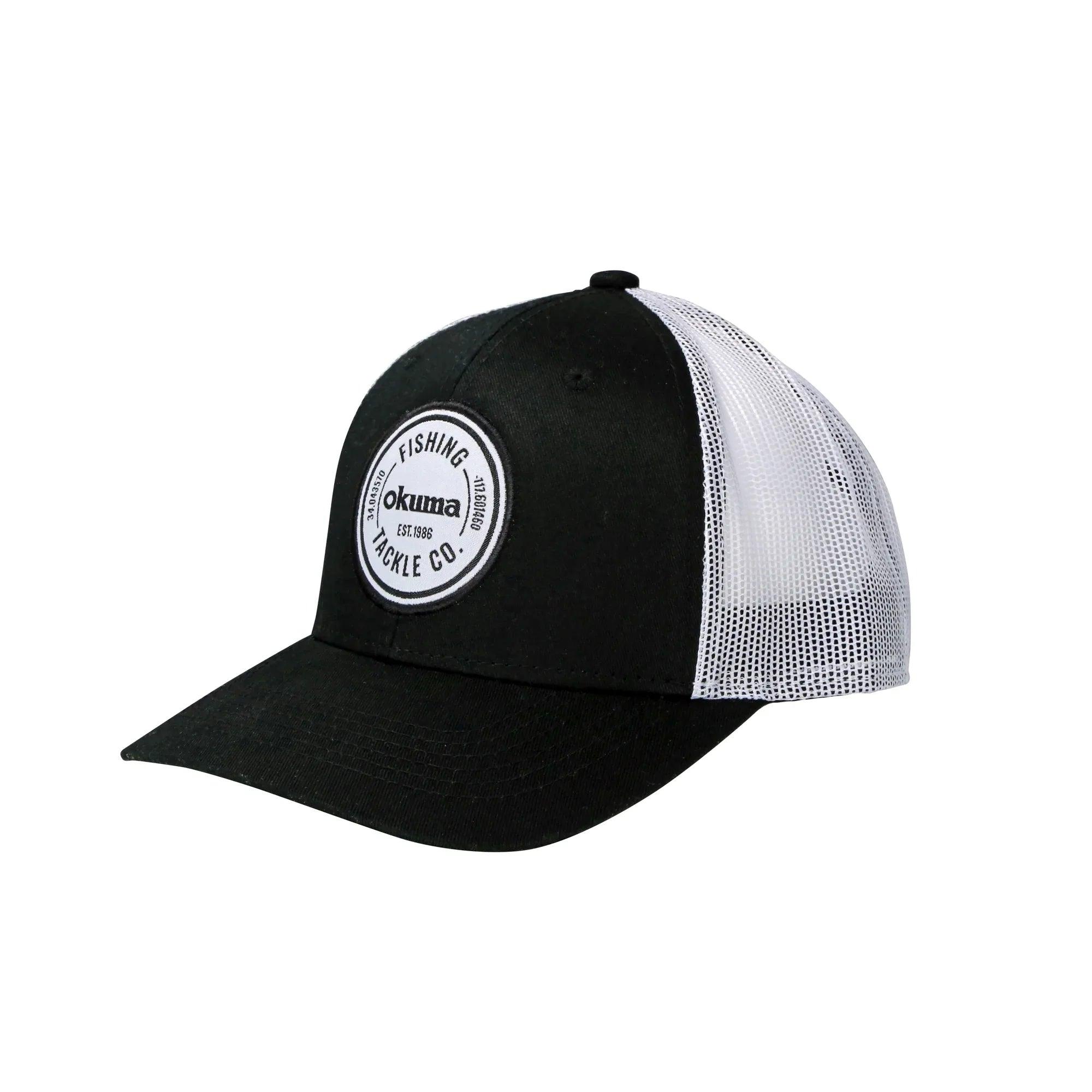 Okuma Mesh Back Black with White Mesh White Patch -