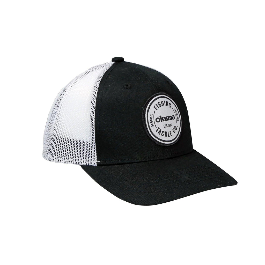 Okuma Mesh Back Black with White Mesh White Patch -