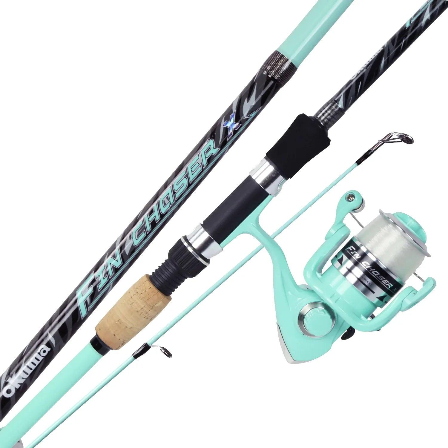 compac grand prix fishing reel Okuma Fin Chaser X Series Spinning Rod Combo, Seafoam